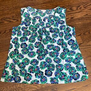 Talbots Blue & Green Floral Tank - Size Medium Petite